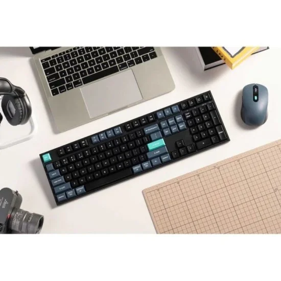 Keychron B36 Keyboard and BM25 Mouse Wireless Combo 100%, Black Green - Arabic Layout